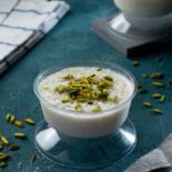 Rice pudding with coconut and pistacho